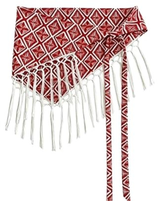 Dam 175 x 30 cm triangel midja halsduk polyester nationell stil kjol wrap mode tillbehör
