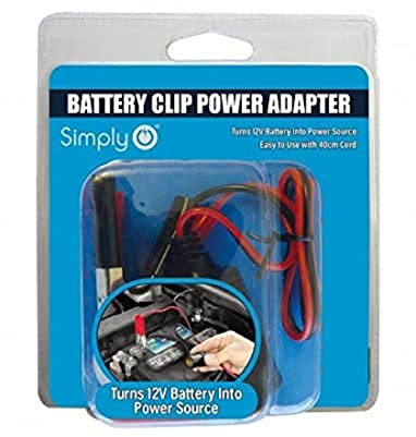 Simply POW01 Battery Clip Power Supply, Converts 12V Battery into Power Source, Power Any Accessory Fits 12V Cigarette Lighter
