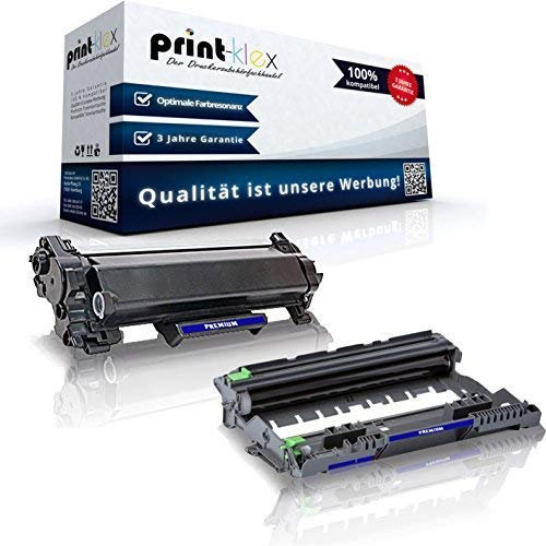 Print-Klex Kompatible Toner mit Trommel für Brother TN2420 & DR2400 HL-L 2550 D 2350 DW 2357 2370 DN 2372 2375 - Schwarz Farblos - Office Pro Serie