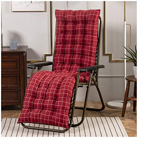 SimidunEUR Auflage Polster Gartenliege Polster-Auflage Liege-Stuhl Gartenliege Polster Kissen Dick Liegenauflagen (Ohne Stuhl),Rot 2,53 * 155 cm