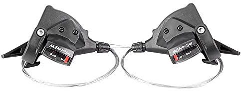 Bike Finger Gear Shifter, 3 X 7 Gang Schaltung, Fahrradschalthebel Mit Bremsseil, 3 Gang Bike Finger Gear Shifter Set für Fahrräder Rennrad MTB (3 x 7 Speed)