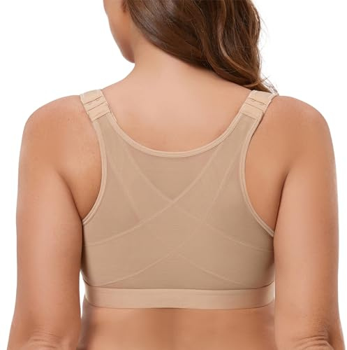 MELENECA Kvinnors främre fäste Trådlöst efter operation Plus Size Ryggstöd Posture BH
