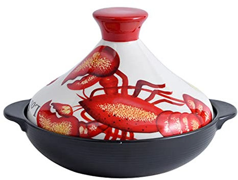 BAMFY Emailliert Tajine Topf Zum Kochen Kasserolle Teller Mit Deckel Antihaft Tagine Marokko Suppentopf, Eintopf, Kochtopf