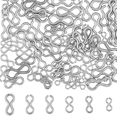 SUPERFINDINGS 300 Pz 6 Stile 304 Piombo da Pesca in Acciaio Inossidabile Occhi 1.6~2.5mm Esche da Pesca Fai da Te Occhiello Argento 8 Anelli A Forma di Girelle Clip per Stampi per Pesi