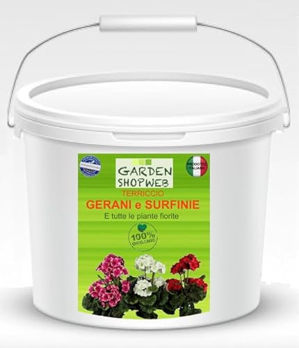 Terriccio Substrato 25 LITRI per GERANI SURFINIE IN COMODO SECCHIO RICHIUDIBILE