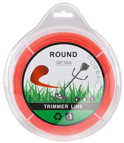 Savior String Strimmer Line Heavy Duty 2.4mm x 100m Strimmer Wire 2.4mm String Trimmer Line Nylon Grass Strimmer Cord for Park Garden Field Lawn, 2.4mm (0.095) x 100m Round