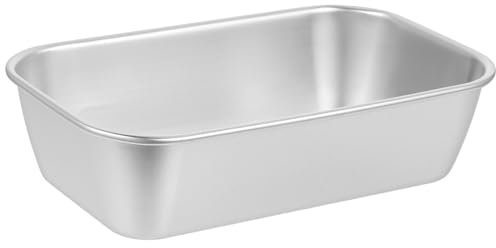 Amosfun Deep Baking Pan, Mini Oven Tray Stainless Steel Rectangular Baking Pan Small Bake Cake Tin for Brownie Tiramisu Serving Tray (16.5x10.5x4.5cm)