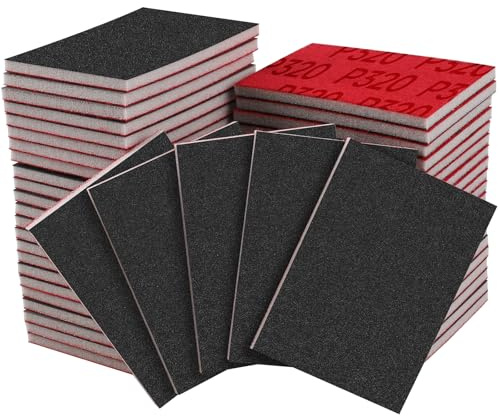 Shineboc 20 stycken slipsvamp, 320 korn vått torrt sandpapper | Flexibel slipsvamp trä, professionella slipdynor för metall, trä, färg, spackel, bilkaross reparation