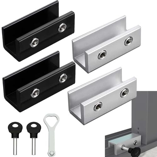 4 Pezzi Finestra Scorrevole Serratura WISIRENT, Adjustable Sliding Window Door Lock Serratura per Finestra Scorrevole, Regolabile Ferma Finestra Scorrevole Adatta per Camera Da Letto Cucina Soggiorno