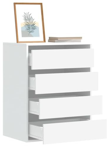 LLEZKBR Commode d'angle en bois d'ingénierie Blanc 60 x 41 x 76 cm