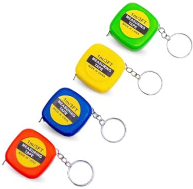 PARENCE.- Set de 4 Mini Cintas Métricas 1m, 3FT Couturier, Tailor/Medidor Pequeño para Petanca (1 metro) Tamaño de Bolsillo Flexible - Color Aleatorio - 4 Piezas