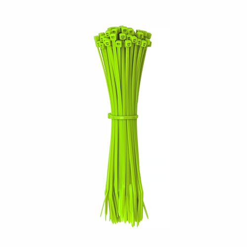 ERKO Cable Ties Light Green Lime 200 x 3.6 mm 100 Pieces, for Labeling, Gardening, Decoration, Craft Projects, Short, 7.87 x 0.14 in