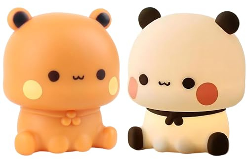 NAVESO Bubu Dudu Luz Nocturna Infantil Panda, Luz Nocturna Infantil Recargable, Lampara Bebe Noche con 3 Modos de Brillo para Sala de Estar, Sala de Niños, Dormitorio