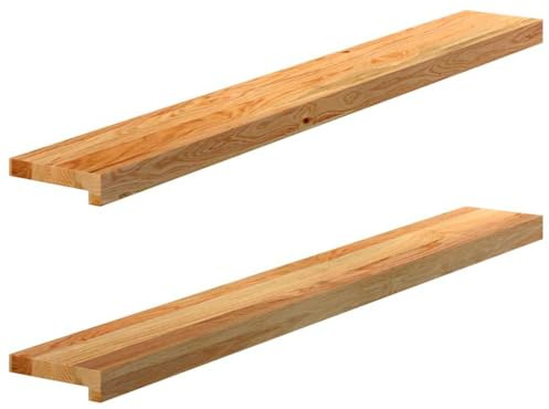 Lot de 2 Appui de Fenêtre, Rebord Tablette de Fenêtre 2 pcs marron clair 120x15x2 cm bois de chêne massif