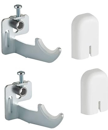 Support mural pour radiateurs en aluminium avec réglage vertical, capacité de charge jusqu'à 100 kg. Couvercles, vis et chevilles inclus - 2 pièces.