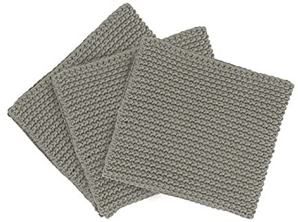 Blomus Spültücher 3er Set Wipe Perla, Küchenhandtuch, Abtrockentuch, Baumwolle, Elephant Skin, 25 x 25 cm, 64235