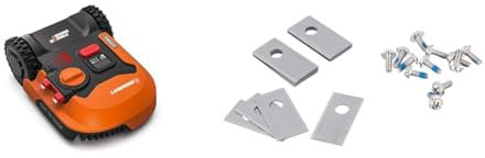 Robot rasaerba per giardini fino a 700 mq WORX Landroid Plus WR167E con WiFi, Bluetooth e piatto di taglio flottante + lama di ricambio Landroid WA0190