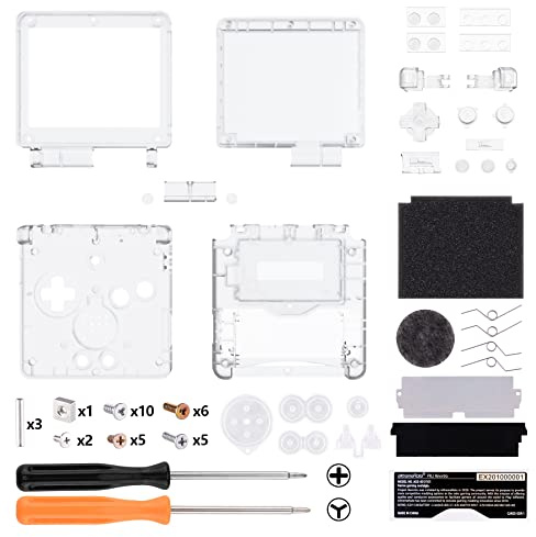 eXtremeRate Full Gehäuse für Nintendo Gameboy Advance SP,IPS Ready Upgraded Hülle & Taste, Ersatz Case Cover Shell Buttons für gba SP Konsole IPS&Standard LCD(KEIN Konsole&Platine)–Transparent