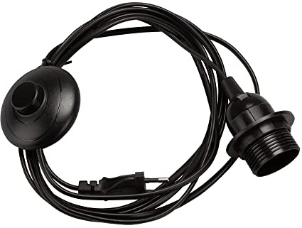 Mextroic Câble d'alimentation/douille de lampe avec interrupteur à pied et douille E27 : 3,5 m, 190-250 V