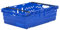 Pack of 5 - Blue Bale Arm Supermarket Stacking and Nesting (600 x 400 x 190mm) 38 Litre Plastor Ventilated Crates