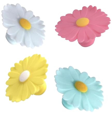 Charles Viancin Set of 4 Daisy Wine Stoppers/Silicone Bottle Stoppers