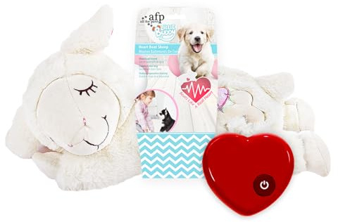 ALL FOR PAWS Peluche con Latido de Corazón para Perros, Juguete Antiestrés para Cachorros Que Alivia la Ansiedad por Separación y Ayuda en el Entrenamiento de Comportamiento