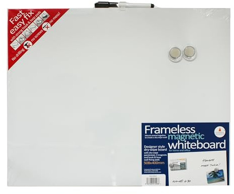 Cathedral Products | Easy Fix Frameless Dry Erase Board - 40 x 51cm