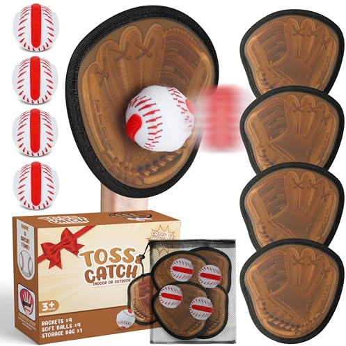 GROBRO7 Baseball Klettballspiel für Kinder, Outdoor Ballspiel-Set