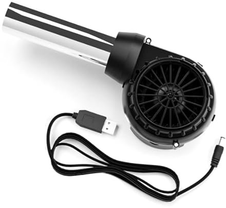 ZwaitL Soufflet de barbecue pour la cuisine en plein air, ventilateur portable rechargeable par USB avec aluminium