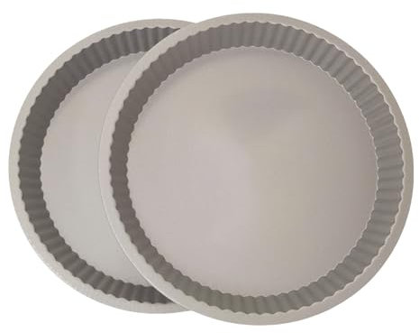 Samuel Groves 9 Fluted Round Quiche Flan Tart Tin Pan Twin Pack Superior Double Coated Non Stick Made in England (9)