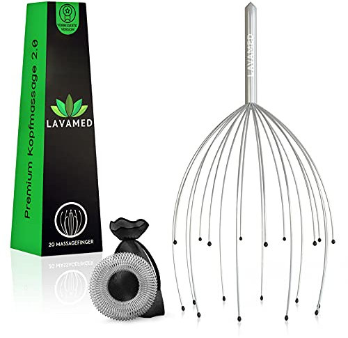 LAVAMED® - Massaggiatore a ragno per la testa, dispositivo di massaggio per la testa con 20 braccia massaggianti, il regalo perfetto (1)