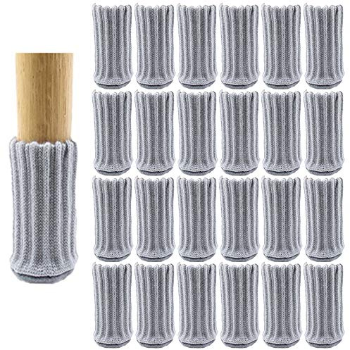 24pcs de Chaussette Chaise pour Pieds de Chaise, Pieds de Meubles pour éviter Les Rayures et réduire Le Bruit, Patins Antidérapants, Se déplacer Facilement(gris)