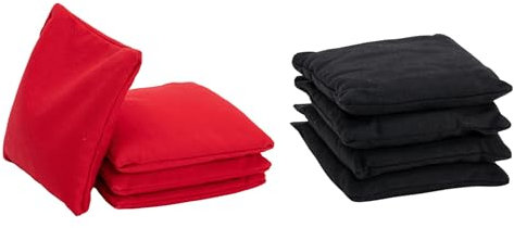 Cornhole Bags – Cornhole Säckchen 2 x 4 Offizielle ACL-lizenziert – 450gr - Cornhole Spiel Outdoor - mehrere Farboptionen (Schwarz/Rot)