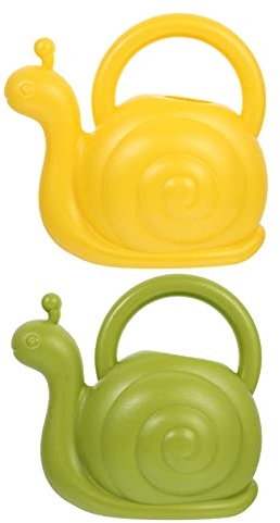 NUOBESTY 2Pcs 1L Watering Can Plastic Snail Shape Watering Pot Garden Watering Bucket for Kids Toddler Bonsai Indoor Outdoor Plant Watering