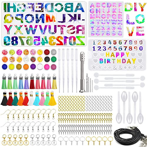 TWBEST Resin Gießharz Silikonform, 300pcs Epoxidharz Silikonformen für Schmuck DIY Kit