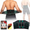 Faja Lumbar para Hombre y Mujer - Soporte Lumbar Alivia Dolor de Cintura y Espalda con Correas Doble Ajuste. Cinturón Lumbar Transpirable. Faja Lumbar Deportiva. Gratis parches de calor.