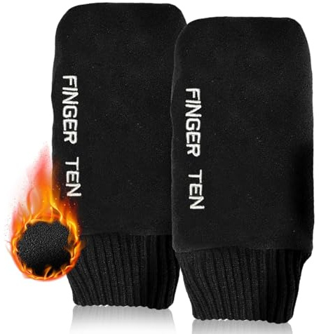AXKAL Vintergolfhandskar herr damer vantar varm fleece i par, män kvinnor handske hållbar dra upp mjuk bekväm båda hand vandring ridning golf spela (stor)