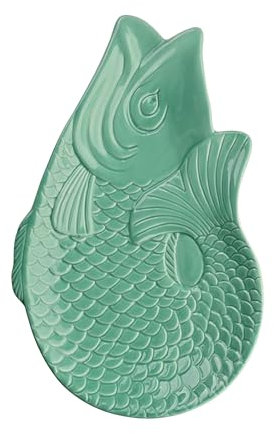 Giftcompany Monsieur Carafon Fisch Dekoteller Mint Cream 25,3x16cm