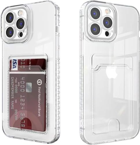 Xerial pour iPhone 14 Pro Coque avec Porte-Carte, Transparent Silicone TPU étui de téléphone, Ultra Mince, Souple, Antichoc Housse de Protection,Bumper Cover