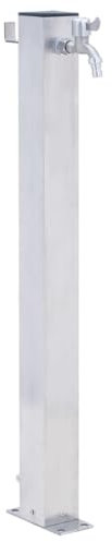 Keyroto Colonna d'Acqua da Giardino con Rubinetto Fontana da Giardino Esterno per Esterno Acciaio Inox-40 cm-2