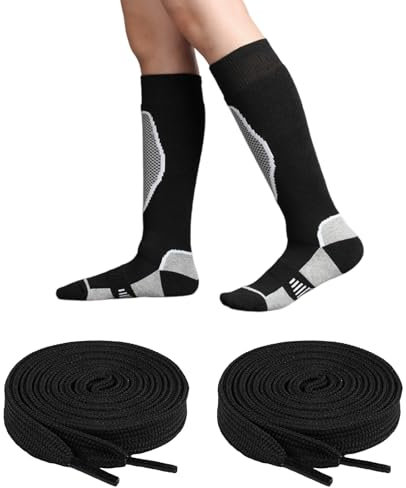 Cerioll Herren Skisocken, Warme Ski Socken, Skistrümpfe Für Winter, Ski Kniestrümpfe, Warme Skistrümpfe, Kniestrümpfe Für Skifahren, Skistrumpf Wintersport, Für Wandern Winter Schneejagd, 39-45