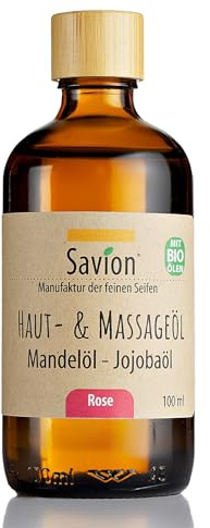 Savion Haut- und Massageöl: Beruhigende Pflege für einen tiefen Schlaf. 100% natürlich. 100 ml (Rose)