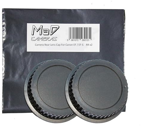 MaD Camera - 2x Rear Lens Caps - Dust Protection for Canon EOS EF-S Mount Lens - Compatible with Canon