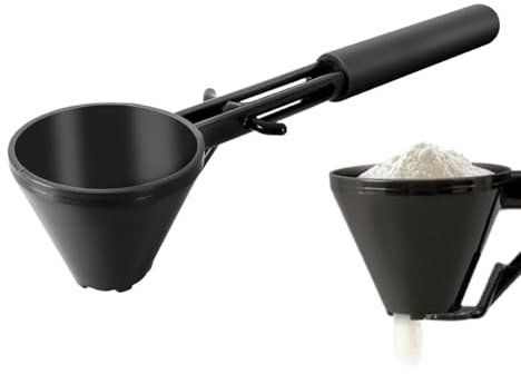 Cucchiaio dosatore – Nero 18 cm | Misurazione precisa per i vostri integratori alimentari | Facile da pulire | Ideale per polveri e liquidi | Cucchiaio dosatore imbuto