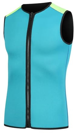 Neoprenanzug 3mm Neopren Haut Tauchen Weste & Shorts Ärmellose Neoprenanzug Männer Segeln Tank Top Surfen(Blue Vest,XL)