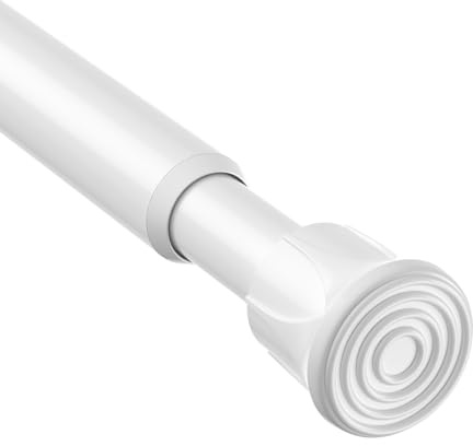 AIZESI Tringle Rideau Sans Perçage Extensible Ajustable de 70 à 130 cm Barre Rideau Blanche Diamètre 13 mm Charge Maximale 2 kg pour Chambre et Salon 1 Pièce