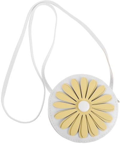 Bolso Bandolera Infantil de Margarita PU para Niñas Pequeñas | Ajuste Regulable, Ligero y Portátil, Fácil de Limpiar, para Actividades Escolares y Paseos