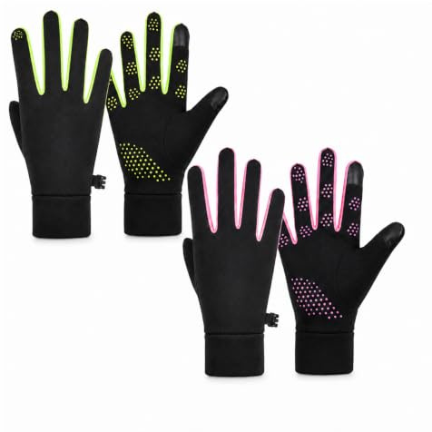 BLBATBK 2 Pairs Netball Gloves, Netball Gloves Women, Practical and Stylish, Lightweight and Grip - enhanced Glove for Female Sports Enthusiasts, in Green and Pink