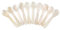 DUEBEL Set of 10 White Mother of Pearl MOP Caviar Spoons for Caviar, Egg, Icecream, Coffee Serving (White, 8x2.3cm)
