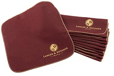 Langer & Messmer paños de pulido para cuero liso de algodón 100% en un práctico juego - El paño de pulido para el cuidado profesional del calzado (Burdeos | Beige)